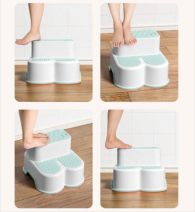 roynoy | Toilettensitz Kinder mit Treppe | Sitzverkleinerer mit Tritthocker | Kloaufsatz | WC Sitz mit Tritthocker (weiß/mint)