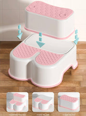 roynoy | Toilettensitz Kinder mit Treppe | Sitzverkleinerer mit Tritthocker | Kloaufsatz | WC Sitz mit Tritthocker (weiß/mint)