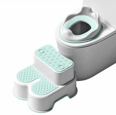 roynoy | Toilettensitz Kinder mit Treppe | Sitzverkleinerer mit Tritthocker | Kloaufsatz | WC Sitz mit Tritthocker (weiß/mint)