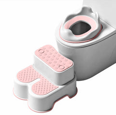 roynoy | Toilettensitz Kinder mit Treppe | Sitzverkleinerer mit Tritthocker | Kloaufsatz | WC Sitz mit Tritthocker (weiß/mint)